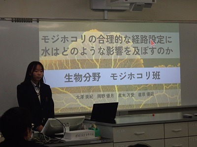 ２年生の理数科分野別発表会を行いました。